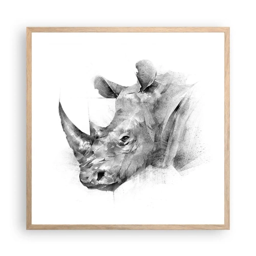 Poster in cornice rovere chiaro - Ritratto africano - 60x60 cm