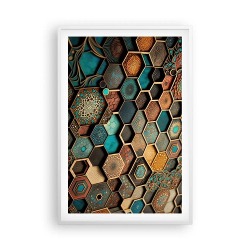 Poster in cornice bianca - Decorazioni arabe: variazione - 61x91 cm