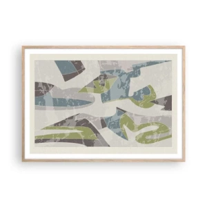 Poster in cornice rovere chiaro - Composizione oltre il vetro - 100x70 cm