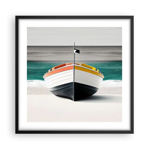 Poster in cornice nera - Al suo posto - 50x50 cm