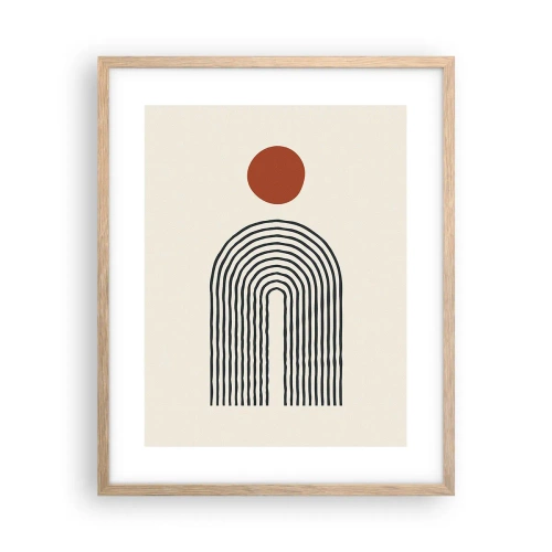 Poster in cornice rovere chiaro - Magnetismo di forme e colori - 40x50 cm