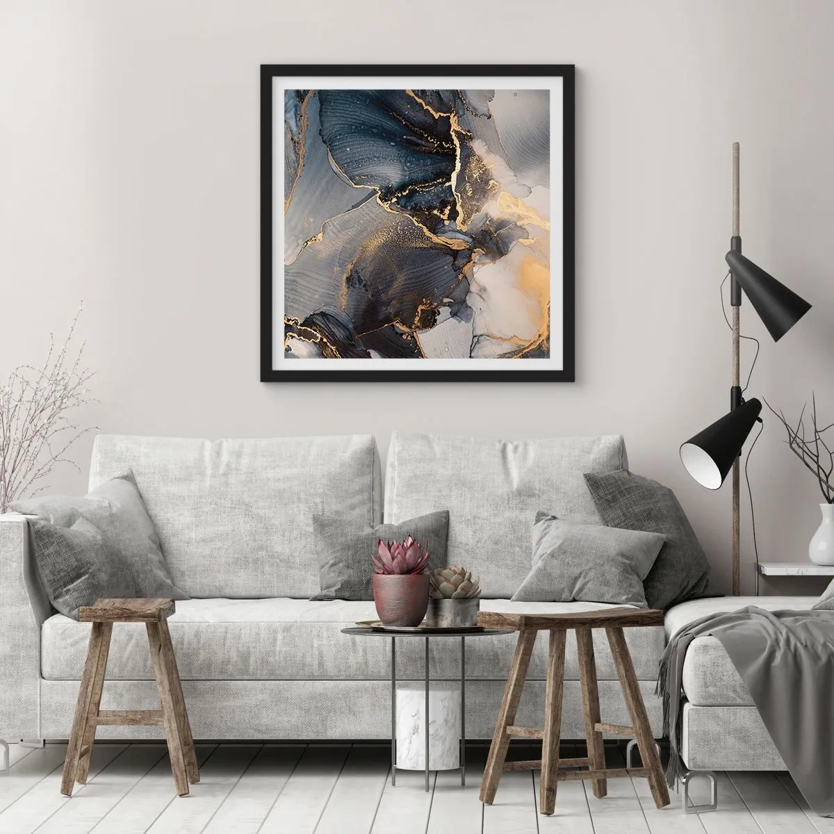 Poster in cornice nera - Vita di pietra - 50x50 cm