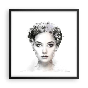 Poster in cornice nera - Ritratto estremamente alla moda - 50x50 cm
