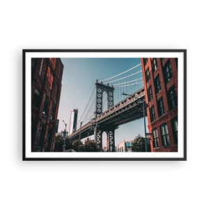 Poster in cornice nera - Sopra le onde della città - 91x61 cm