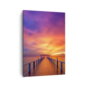 Quadro su tela - Stampe su Tela - Un molo che conduce al mare durante il tramonto - 50x70cm - Senza fine - Decorazione murale moderna per soggiorno e camera da letto ARTTOR