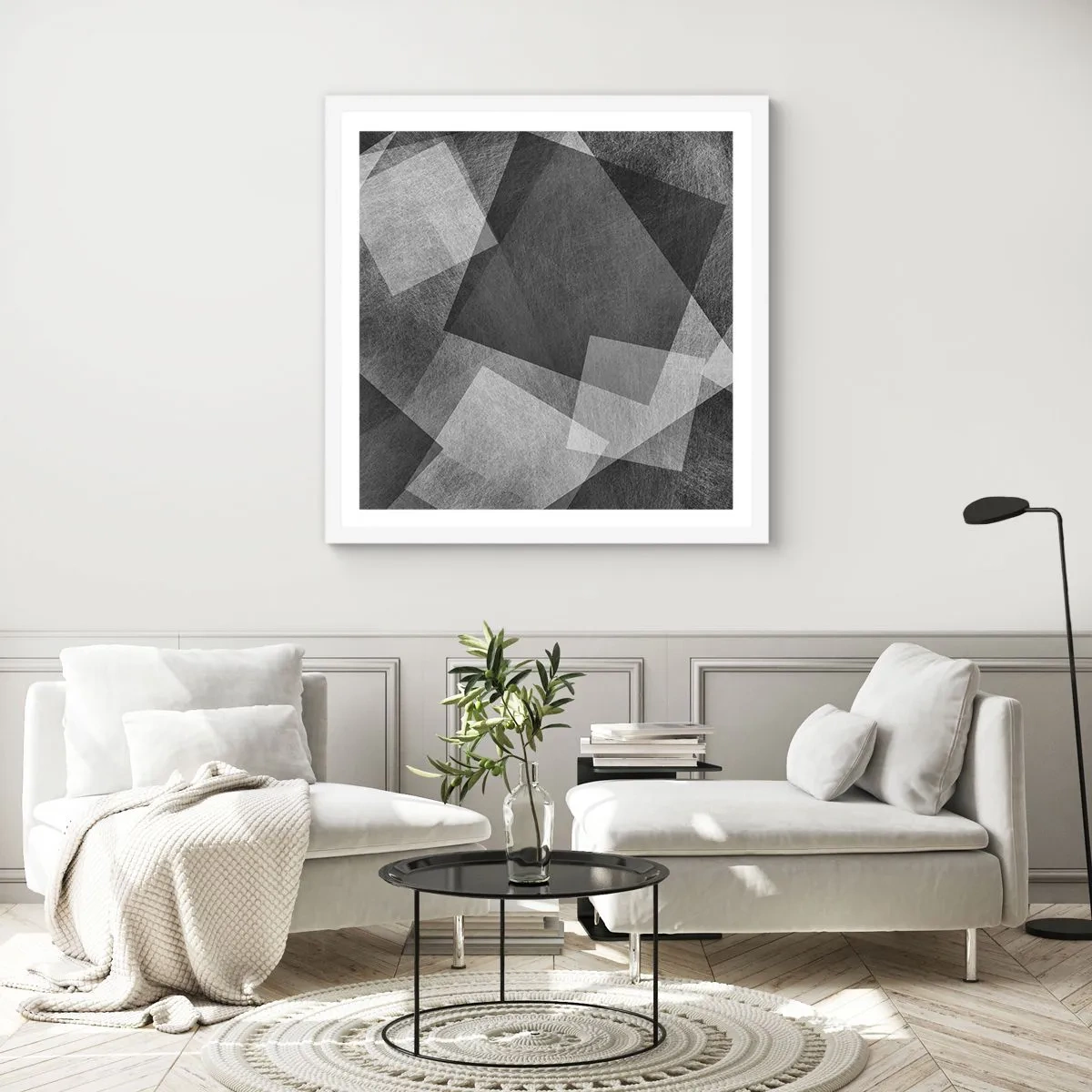 Poster in cornice bianca - Simbolo eterno di ordine e durata - 50x50 cm