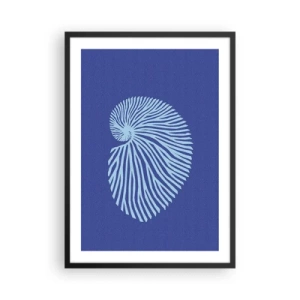 Poster in cornice nera - Grafica stilizzata di conchiglie disposte a spirale - 50x70cm - La nascita della conchiglia - Decorazione murale moderna per soggiorno e camera da letto ARTTOR