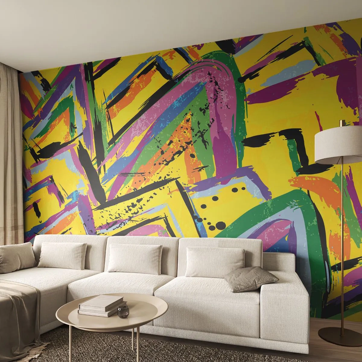 Fotomurali Premium Sand - Grida di gioia - Astrazione, Pezzo, Pittura - 250x175 cm