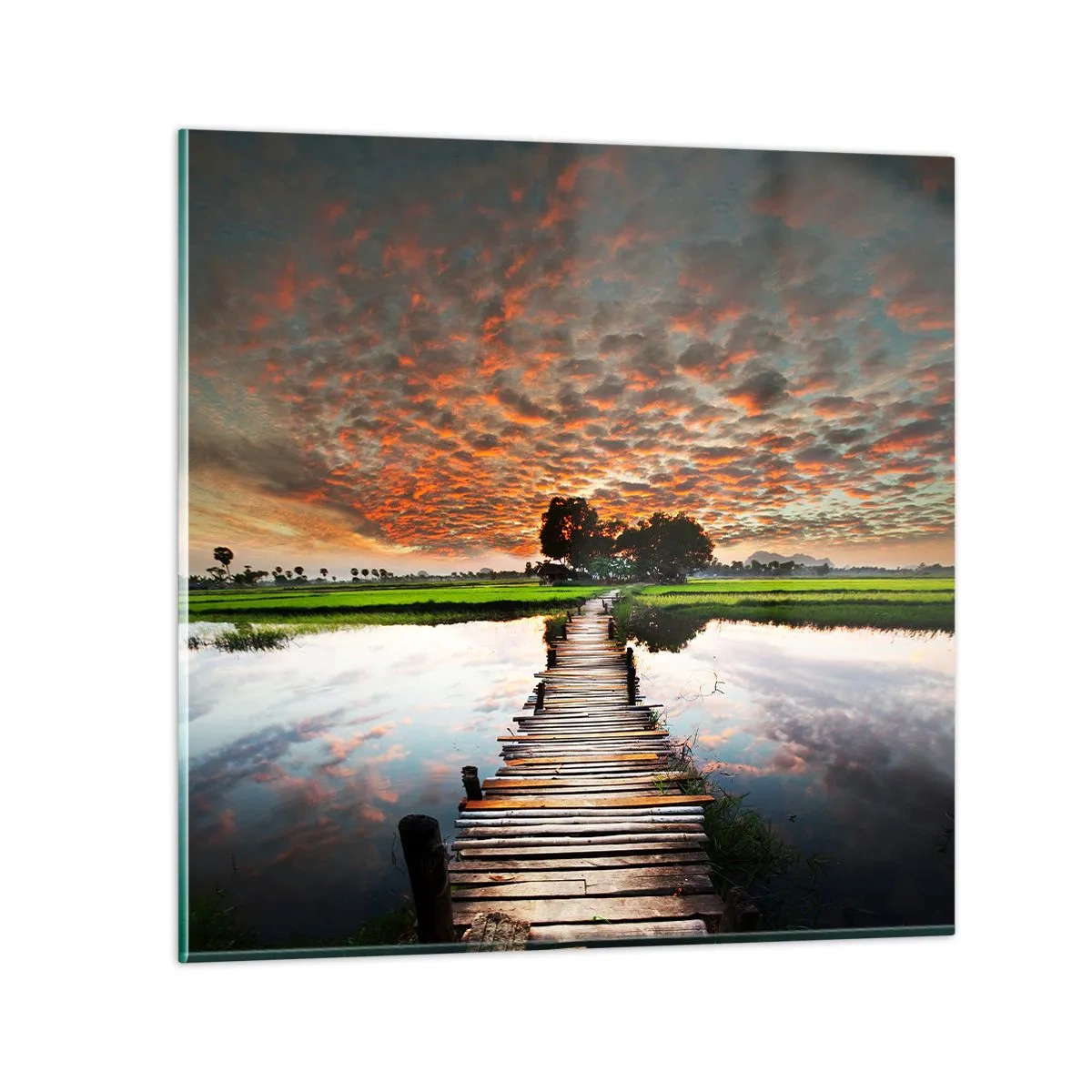 Quadro su vetro - Allarga le braccia, respira  - 60x60 cm