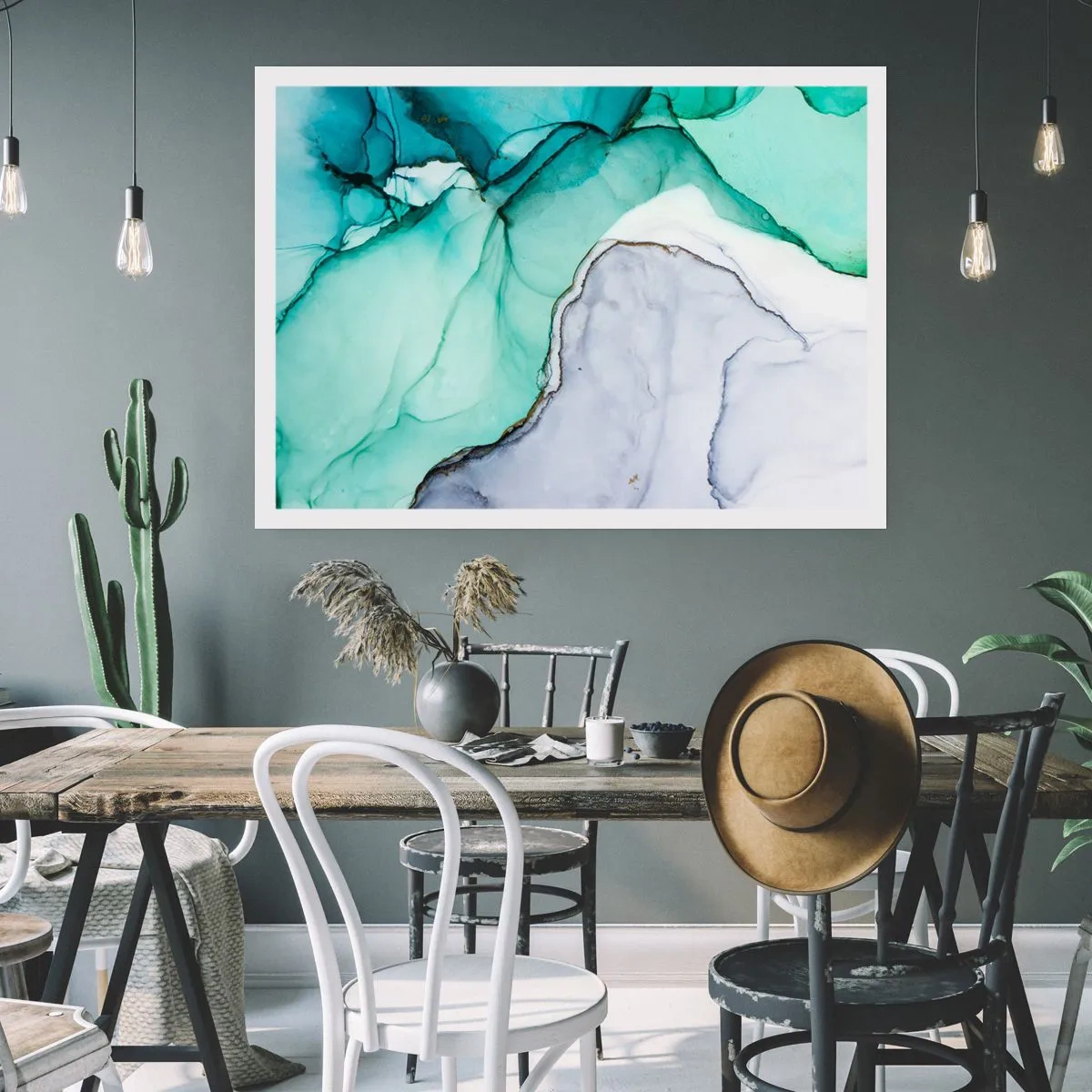 Poster - Studio in turchese - 50x40 cm