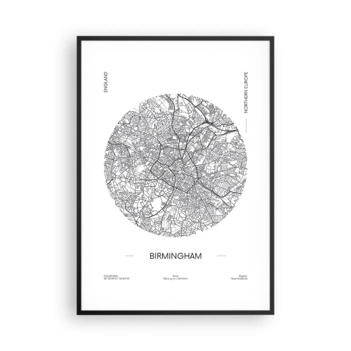 Poster in cornice nera - Anatomia di Birmingham - 70x100 cm