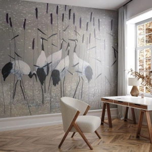 Fotomurali Premium Canvas - Tra i suoi - Gru, Uccello, Natura - 250x175 cm