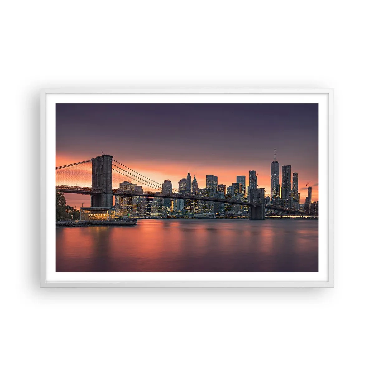 Poster in cornice bianca - Immersa nel silenzio lilla - 91x61 cm