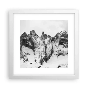 Poster in cornice bianca - Cresta minacciosa di granito - 30x30 cm