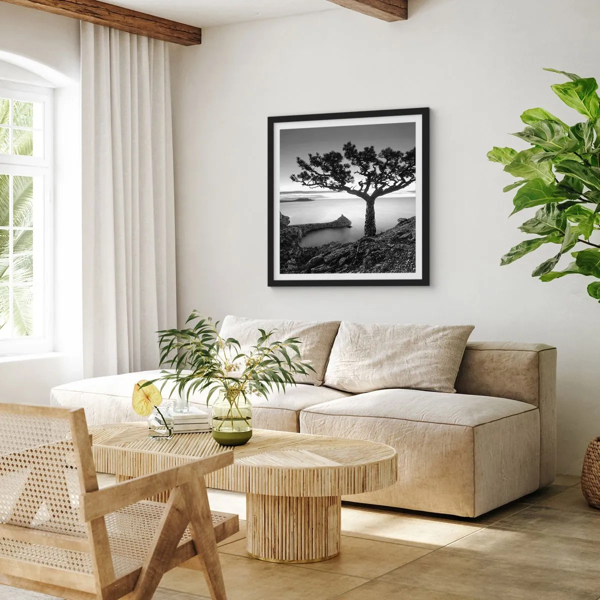 Poster in cornice nera - Pace fino all'orizzonte - 60x60 cm