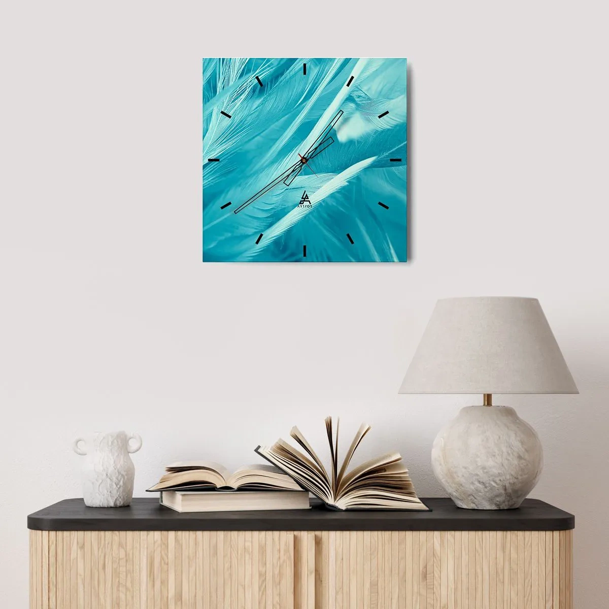 Orologio da parete - Orologio in Vetro - Annegare nel morbido - 40x40 cm