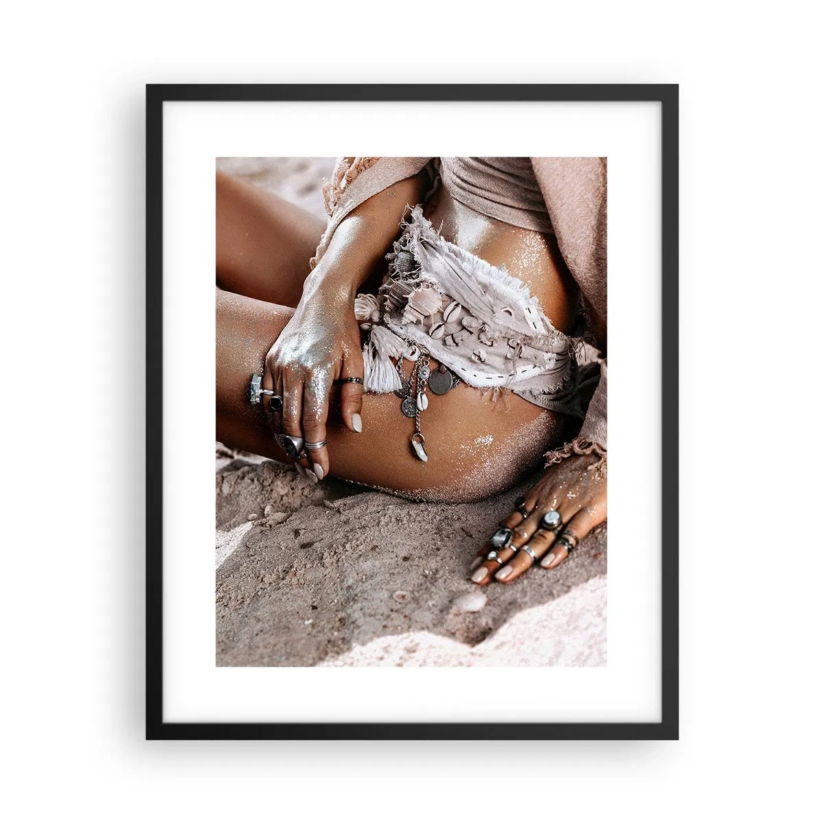 Poster in cornice nera - Gettata dalle onde? - 40x50 cm