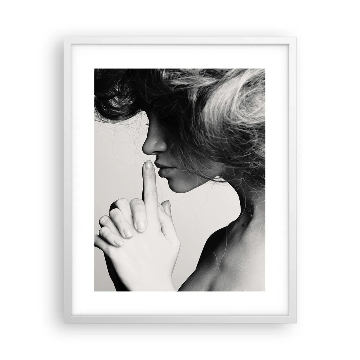 Poster in cornice bianca - Ascoltando se stessa - 40x50 cm