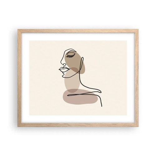 Poster in cornice rovere chiaro - Ascoltando se stessa - 50x40 cm