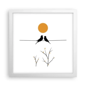 Poster in cornice bianca - Sera da usignoli - 30x30 cm