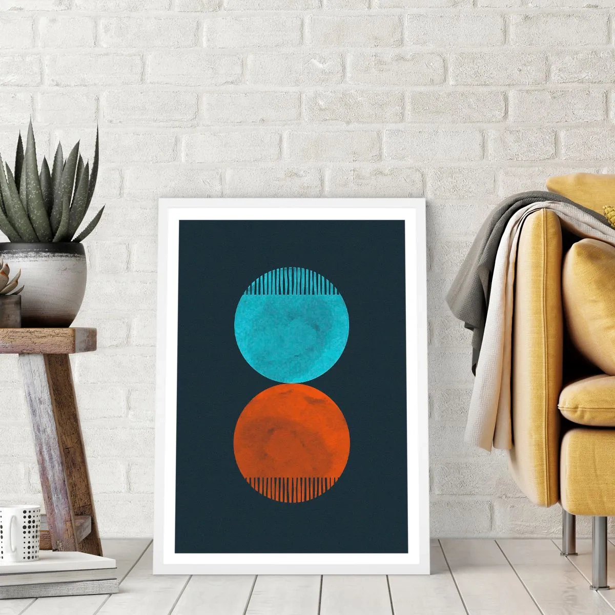 Poster in cornice bianca - Solo geometria? - 40x50 cm