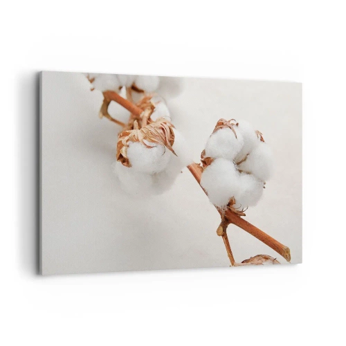 Quadro su tela - Stampe su Tela - Un rametto di cotone su uno sfondo sottile - 120x80cm - Semplicemente un abbraccio - Decorazione murale moderna per soggiorno e camera da letto ARTTOR
