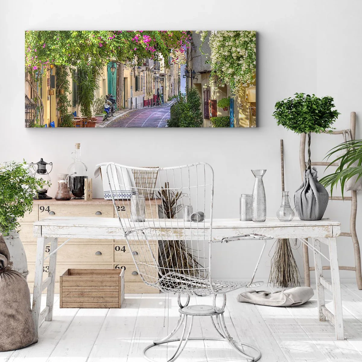 Quadro su tela - Stampe su Tela - Angolo fiorito - 100x40 cm