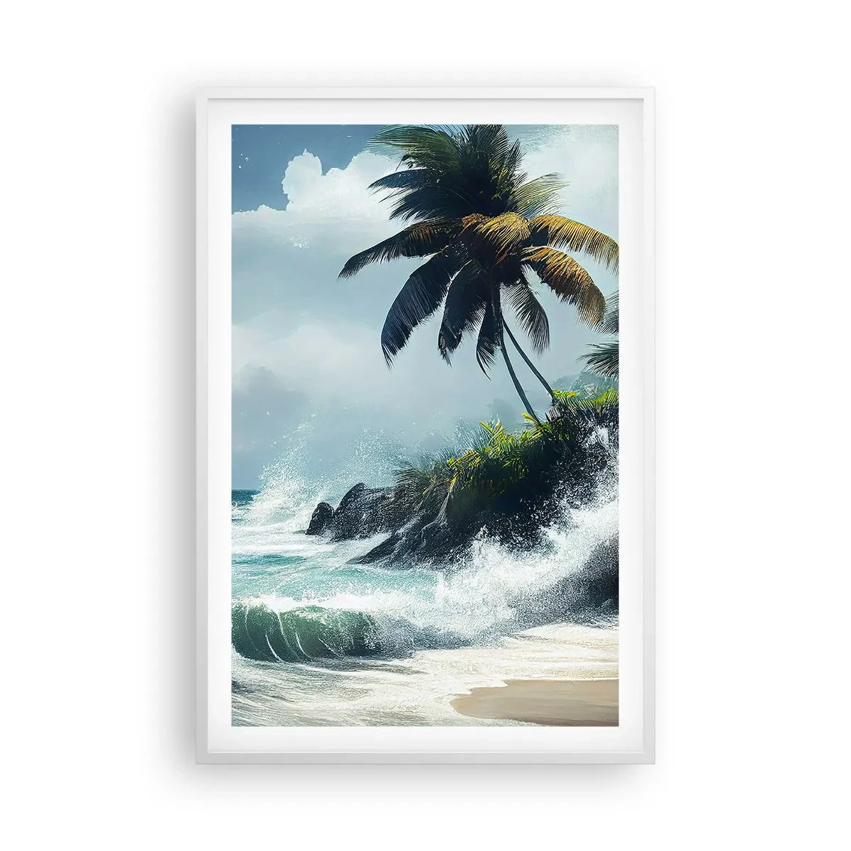 Poster in cornice bianca - Sulla riva tropicale - 61x91 cm