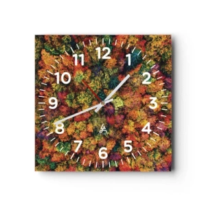 Orologio da parete - Orologio in Vetro - Il bouquet degli alberi d'autunno - 30x30 cm