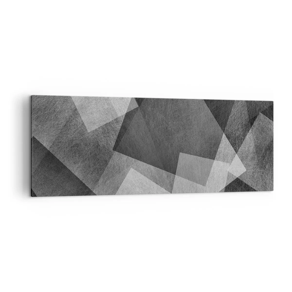 Quadro su tela - Stampe su Tela - Astrazione in bianco e nero con forme geometriche - 140x50cm - Simbolo eterno di ordine e durata - Decorazione murale moderna per soggiorno e camera da letto ARTTOR