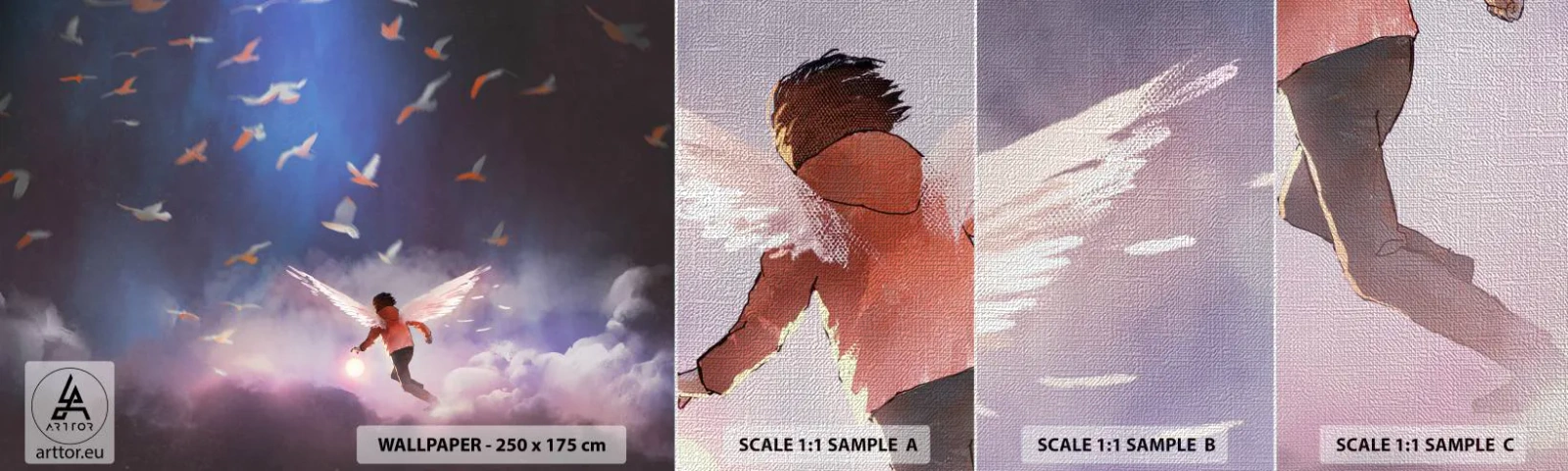 Campione di Fotomurale Premium Canvas - Bisogna avere fantasia e coraggio - Astrazione, Fantasia, Icaro - 100x30 cm