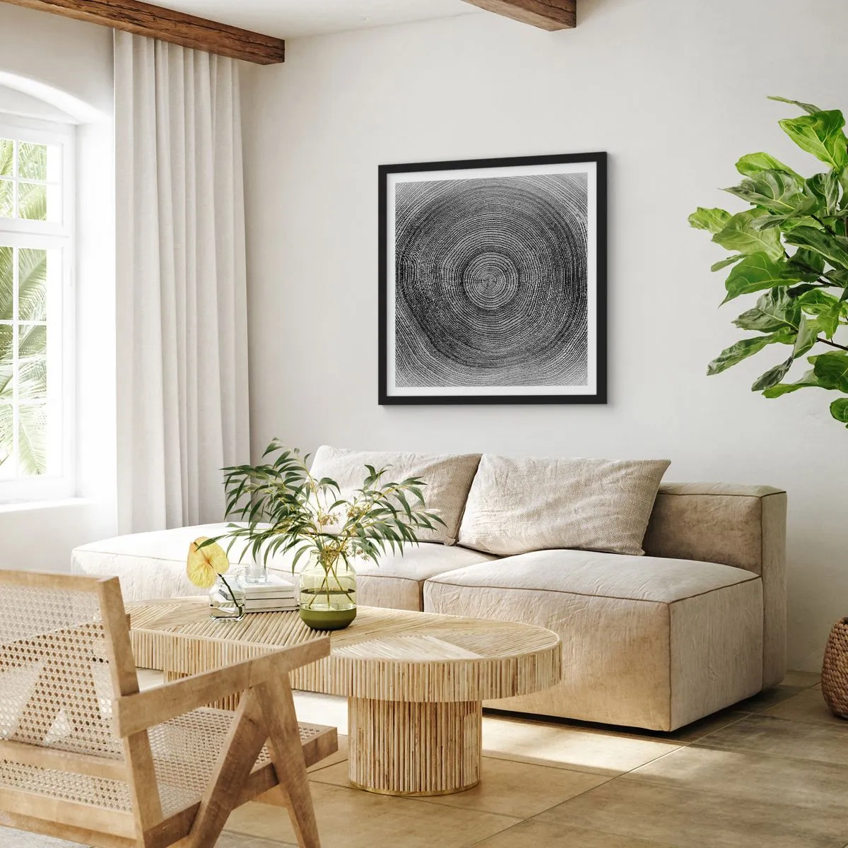 Poster in cornice nera - I segni del tempo - 30x30 cm