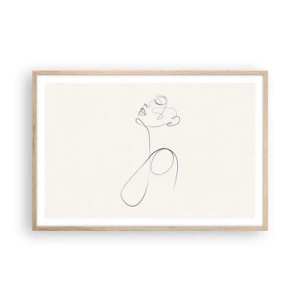 Poster in cornice rovere chiaro - Avvolta nei sogni - 91x61 cm