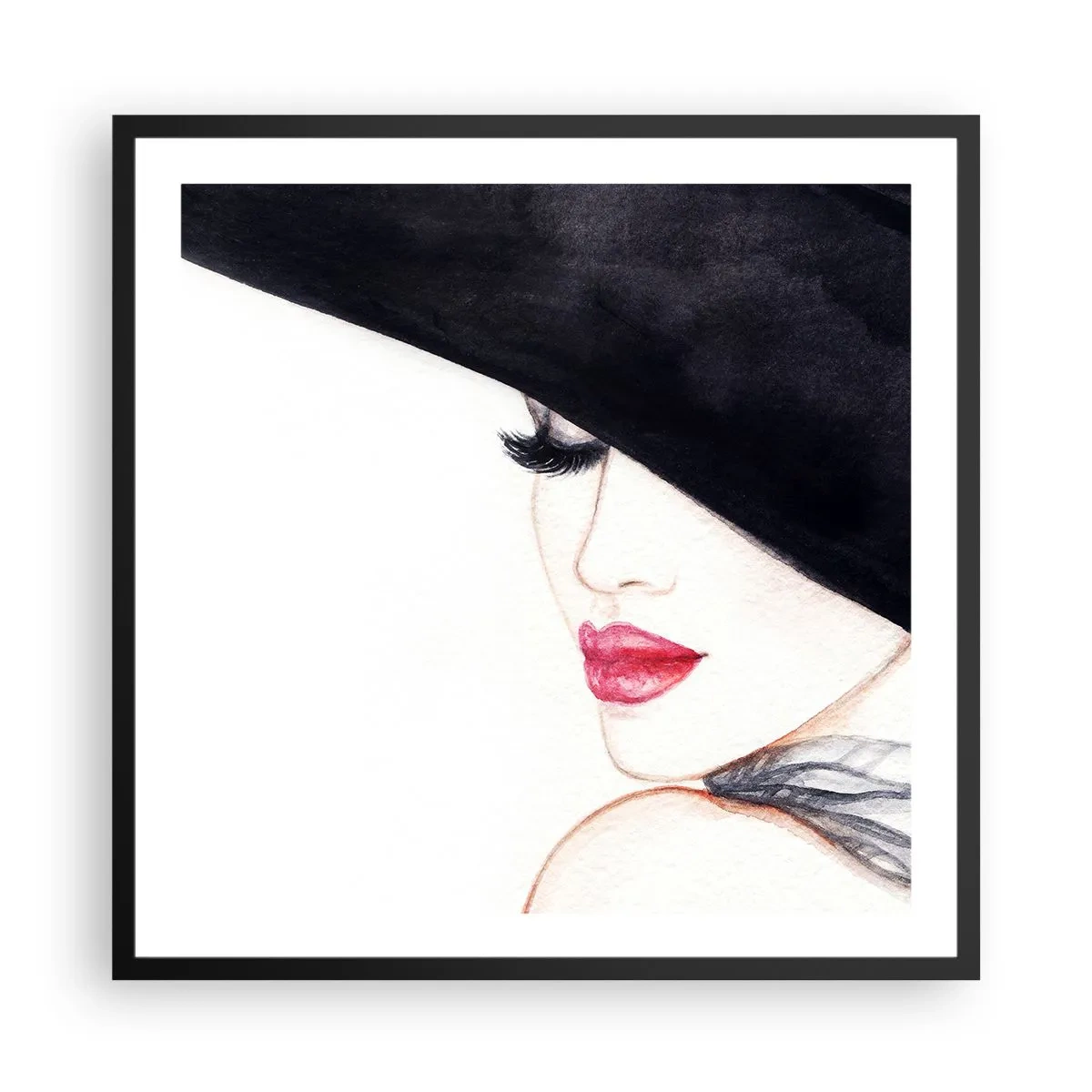 Poster in cornice nera - Eleganza e sensualità - 60x60 cm