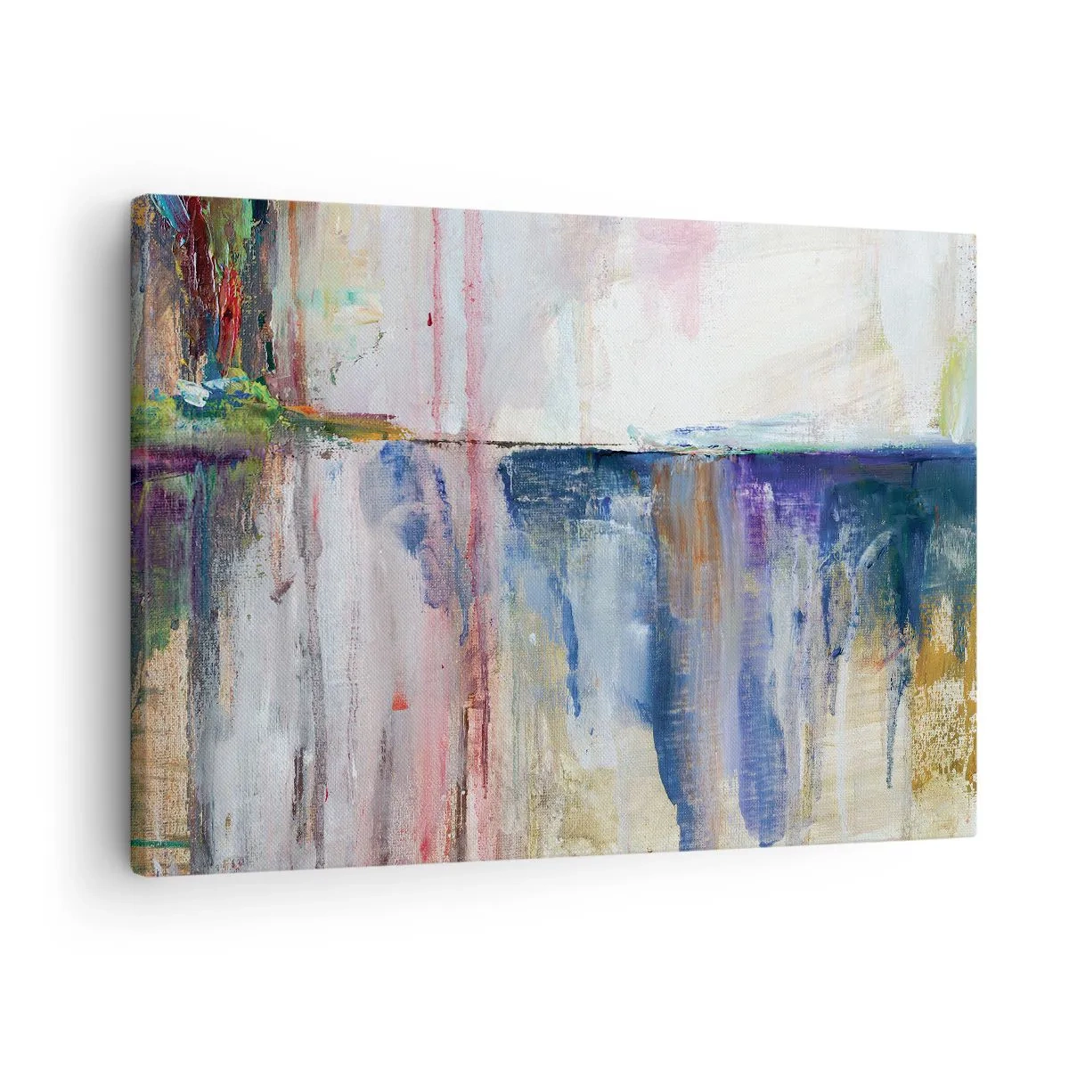 Quadro su tela - Stampe su Tela - Una composizione astratta di colori con effetto riflesso sulla tela. - 70x50cm - Impressioni e suggestioni colorate - Decorazione murale moderna per soggiorno e camera da letto ARTTOR