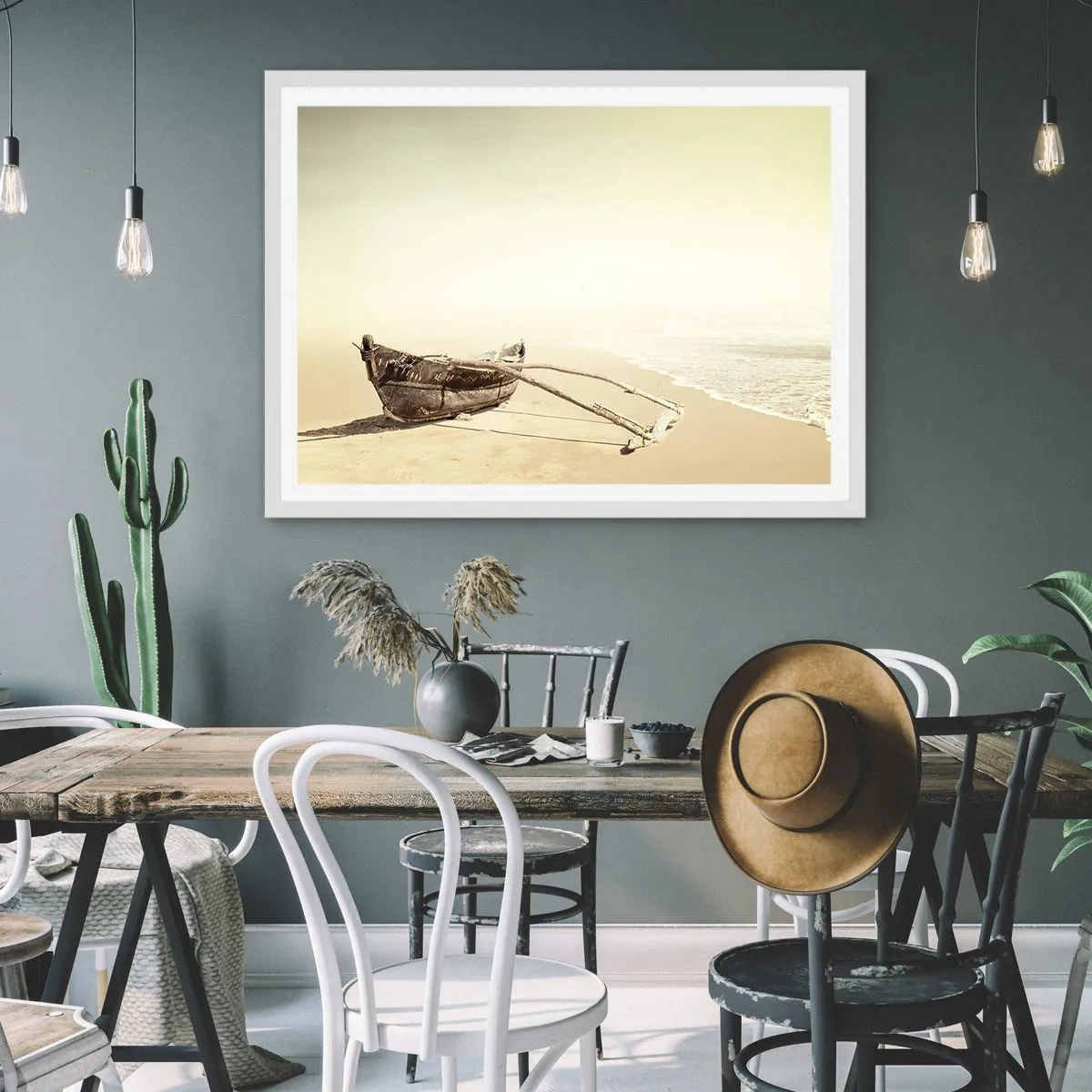 Poster in cornice bianca - Ricordo dei mari del sud - 40x30 cm