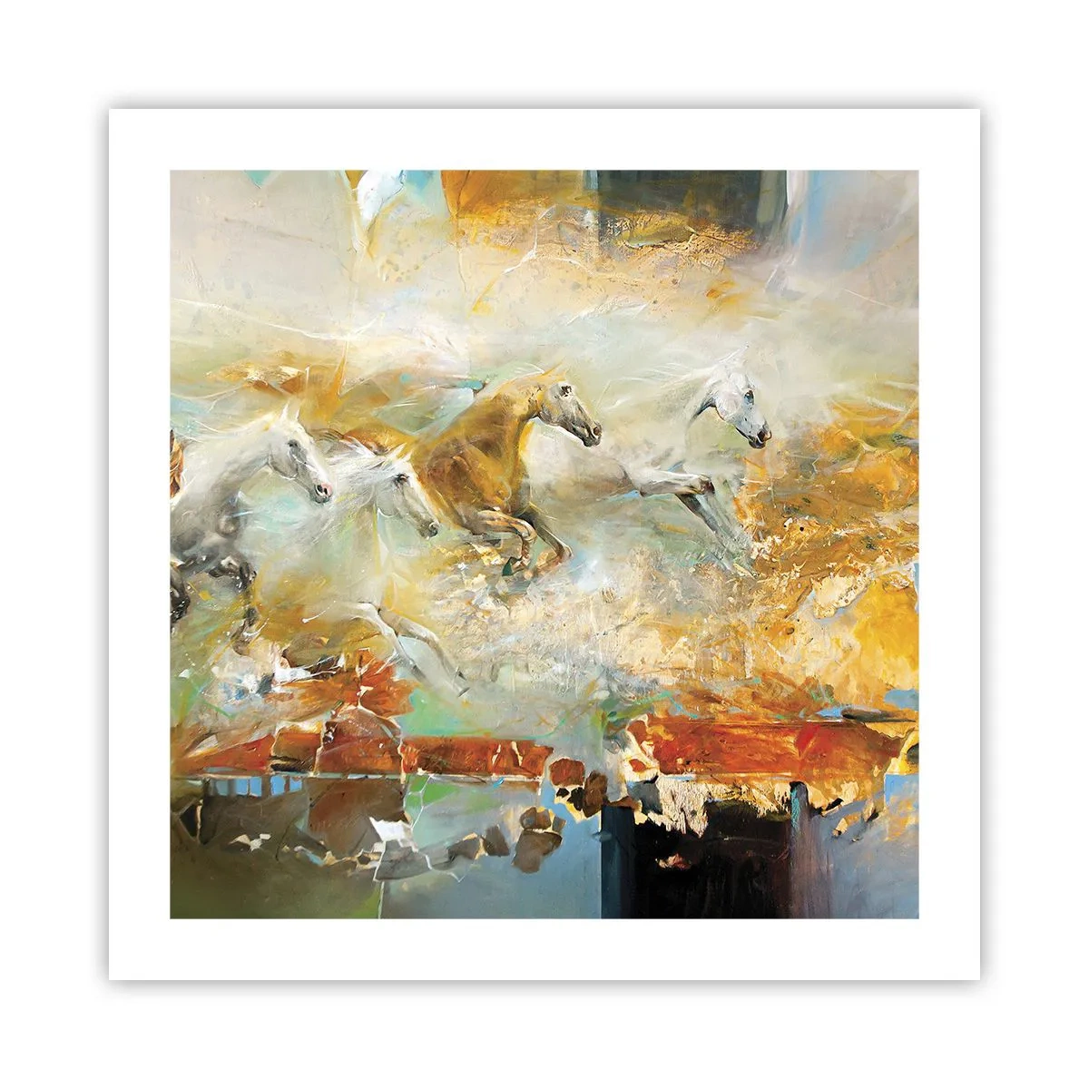 Poster - Al galoppo attraverso la luce - 50x50 cm