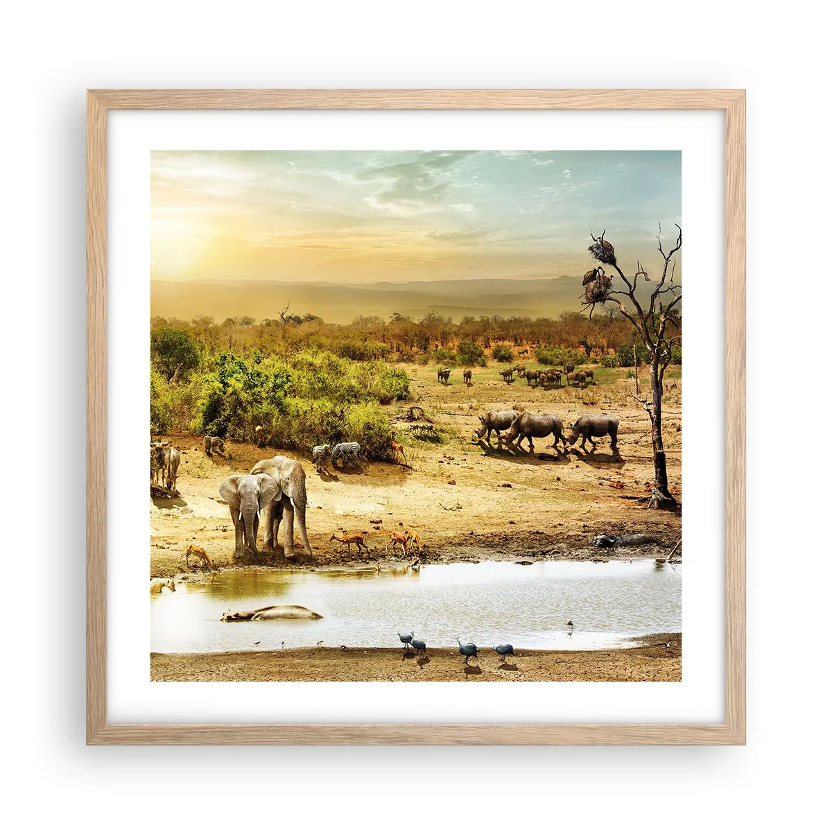 Poster in cornice rovere chiaro - "Un fiume usciva da Eden…" - 50x50 cm