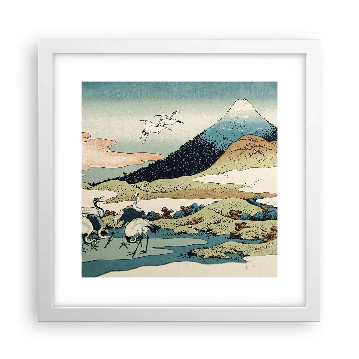 Poster in cornice bianca - Nello spirito giapponese - 30x30 cm