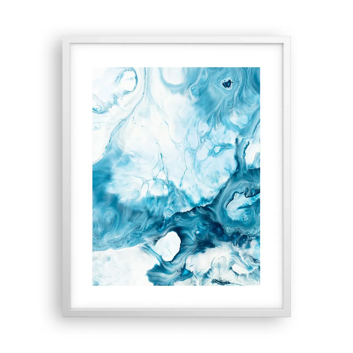 Poster in cornice bianca - Concerto di blu - 40x50 cm