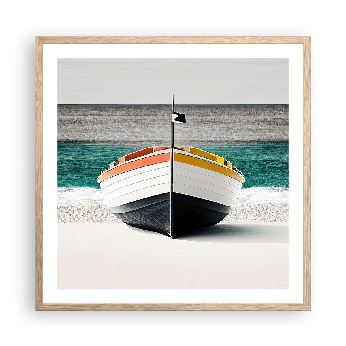 Poster in cornice rovere chiaro - Al suo posto - 60x60 cm