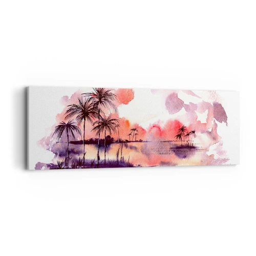 Quadro su tela - Stampe su Tela - Pace dei tropici in rosso - 90x30 cm