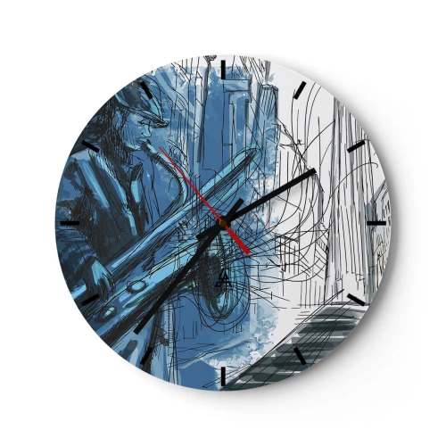 Orologio da parete - Orologio in Vetro - Rapsodia urbana - 40x40 cm