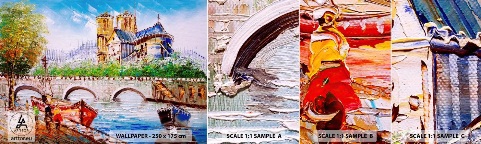 Campione di Fotomurale Adesivo Deluxe Sticker - Il loro tempo non passa mai - Città, Parigi, Architettura - 100x30 cm