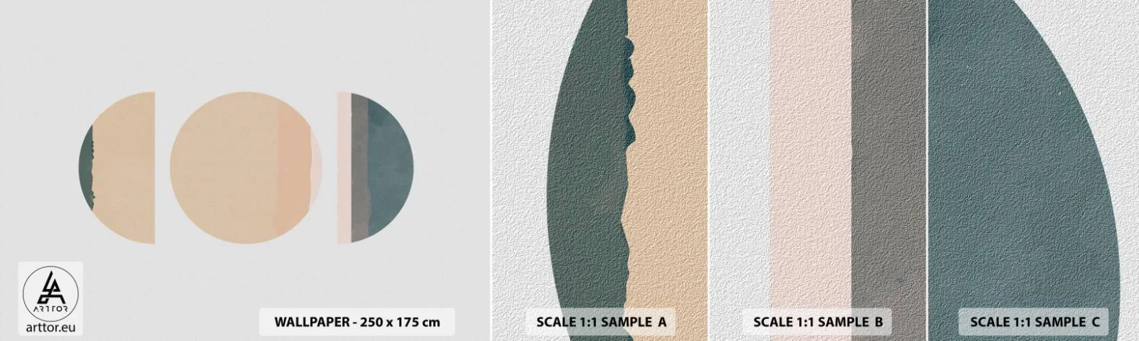 Campione di Fotomurale Adesivo Deluxe Sticker - Un cerchio dopo l'altro - Astrazione, Pezzo, Arte Moderna - 100x30 cm