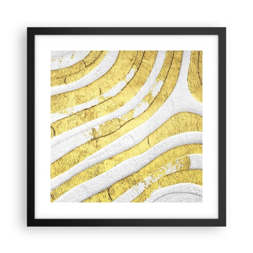 Poster in cornice nera - Composizione in bianco e oro - 40x40 cm