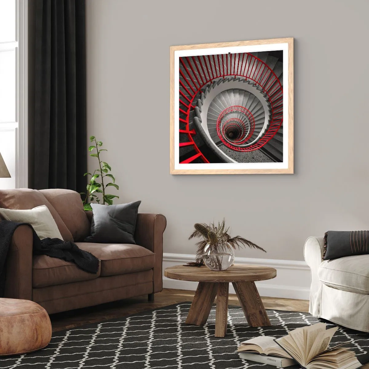 Poster in cornice rovere chiaro - I giochi dell'architettura - 40x40 cm