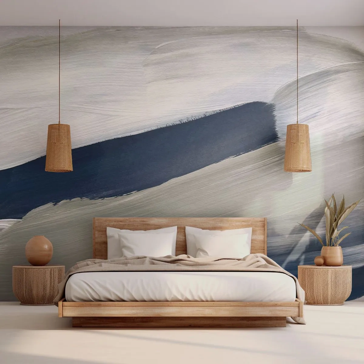 Fotomurali Premium Canvas - Incontro con il bianco - Pezzo, Minimalista, Moderno - 250x175 cm