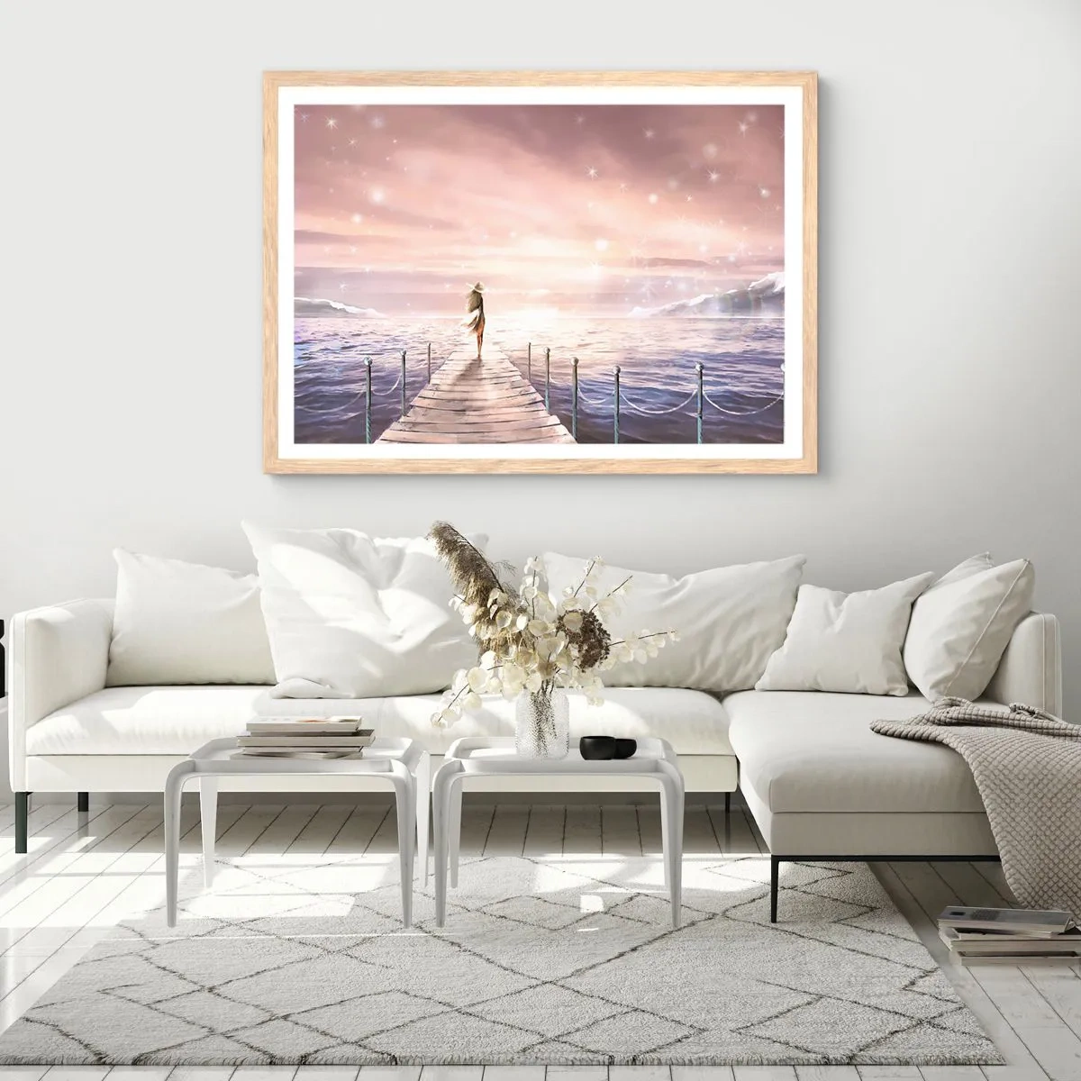 Poster in cornice rovere chiaro - Alla luce del sogno - 40x30 cm