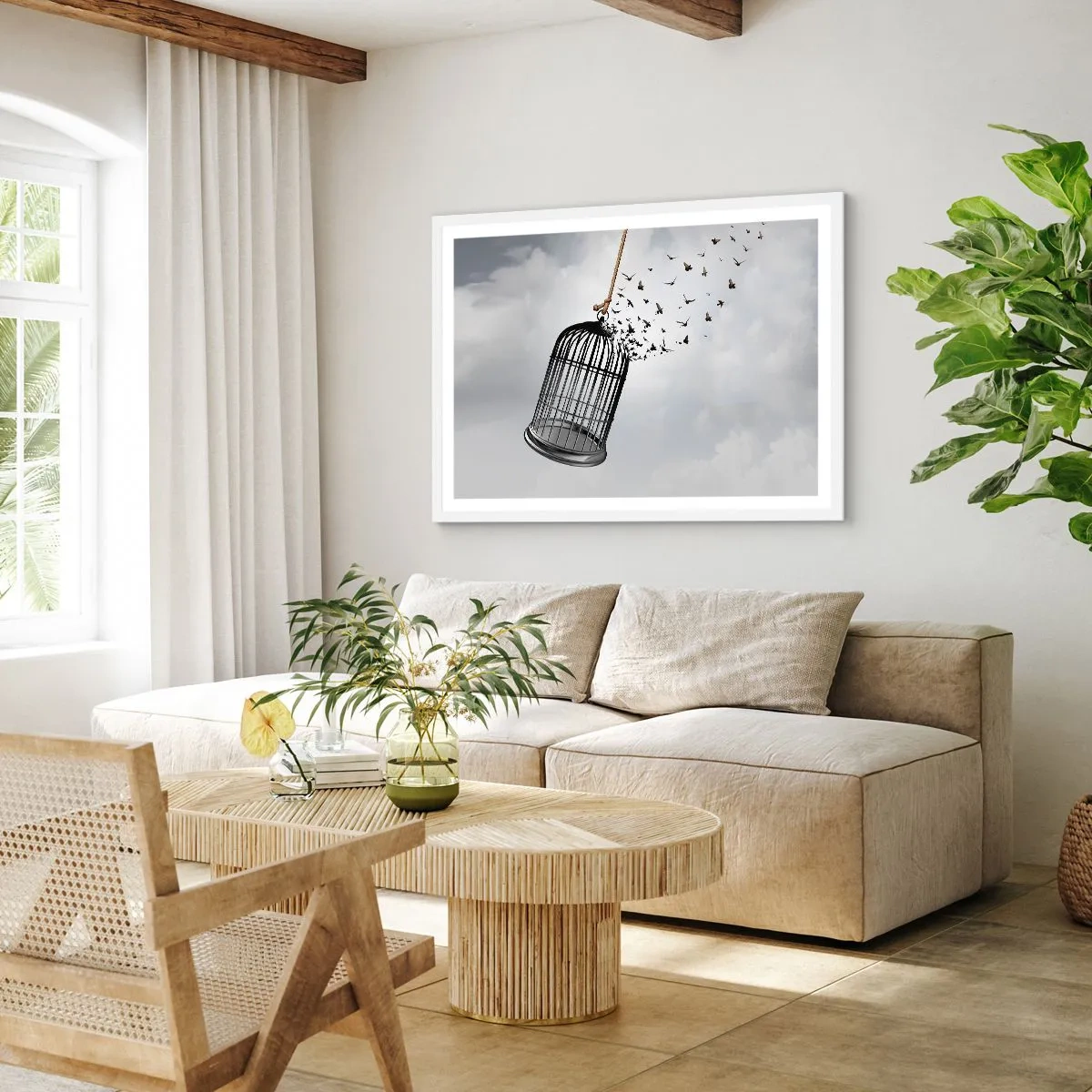 Poster in cornice bianca - Fede... Speranza... Libertà! - 70x50 cm